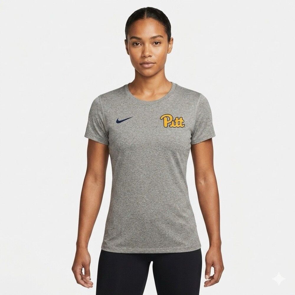 Nike Dri-FIT Pitt Panthers Women's Small S Heather Gray SS Athletic T-Shirt NWOT